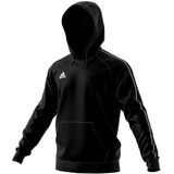 adidas Kinder Core 18 Hoodie, Schwarz (Black/White), 128