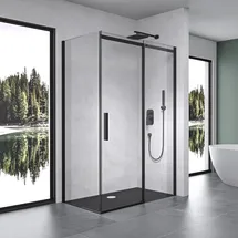 mai & mai Ravenna18 Eckdusche mit Schiebetür 80 x 140 cm schwarz Sicherheitsglas D648360641500
