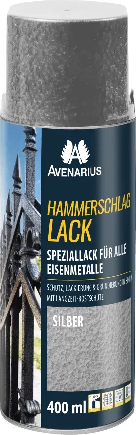AVENARIUS Hammerschlaglack Spray | 400ml - silber