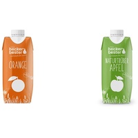 beckers bester Orange - 12er Pack - Orangensaft - 100% natürlicher Direktsaft - Co2-neutral hergestellt - Vegan - Ohne Gentechnik - (12 x 330 ml) & Naturtrüber Apfel - Apfelsaft - 12 x 330 ml