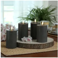 441 LED Kerzenset LINA 11 cm 4 St. grau