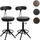 Mendler Barhocker HWC-O84 2er Set höhenverstellbar drehbar Kunstleder Metall Schwarz