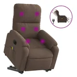 vidaXL Massagesessel Aufstehhilfe Elektrisch Braun Mikrofasergewebe