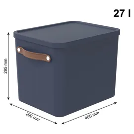 Rotho Maloja Aufbewahrungsbox 40,0 x 29,0 x 29,5 cm 2-tlg. blau