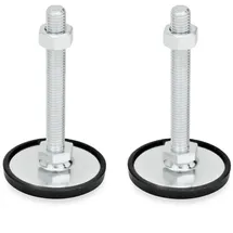 Ganter Normelemente | Stellfuß - GN 40-60-M12-60-A1-SK | Fußdurchmesser 60mm | Gummi Aufgeklipst | Stahl verzinkt | 2 Stück