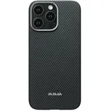 pitaka iPhone 16 Pro Hülle Schwarz/Grau Twill