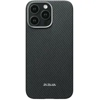 pitaka iPhone 16 Pro Hülle Schwarz/Grau Twill