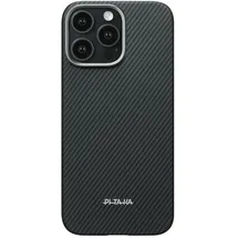 pitaka iPhone 16 Pro Hülle Schwarz/Grau Twill