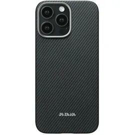 pitaka iPhone 16 Pro Hülle Schwarz/Grau Twill