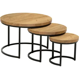 omg design Couchtisch OMG DESIGN "Hugo", beige (natur, schwarz, natur), B:75cm H:50cm T:75cm, Tische, Couchtisch, im 3er Set, variabel stellbar