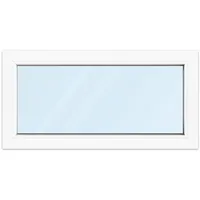 Kellerfenster 100 x 50 cm, Kunststoff, Kömmerling 70 AD, Weiß, 1000 x 500 mm, festverglast, individuell online konfigurieren