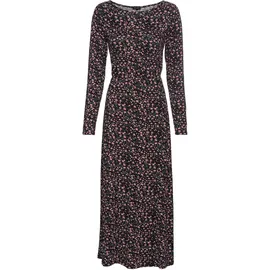 LAURA SCOTT Jerseykleid Midilänge Geblümt Schwarz/Rosa 38