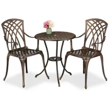 Relaxdays 3-teiliges Gartenmöbel Set - Schwarz