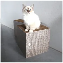 D&D Kratzsäule Kratzwürfel I Love Happy Cats beige beige 30 cm x 30 cm x 30 cm