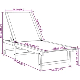 vidaXL Sonnenliege 130 x 71 x 98 cm Braun