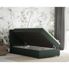 panda möbel Boxspringbett 100x200 EVEREST, mit Topper, mit Bettkästen, Einzelbett, Dunkelgrün, Panda Möbel - dunkelgrün