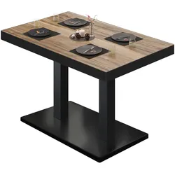 BM | Bistrotisch | B:T:H 110 x 60 x 77 cm | Sheesham / Schwarz | Rechteckig | Schwarzer Rand