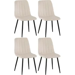 CLP 4er Set Stühle Dijon creme/Samt