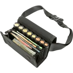 Monepass - Premium Kellnerbörse / Kellnertashe mit Abs Schwarz Münzsortierer, speziell für Profis - Magnetverschluss - Ideal für Kellner