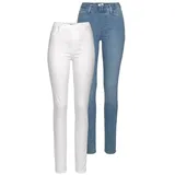 FLASHLIGHTS Jeansjeggings (Packung, 2er-Pack) enge Passform, Röhrenjeans, Used-Look-Waschung, hohe Leibhöhe weiß 34