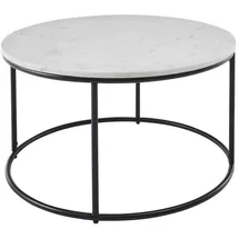 Stolkom Carryhome Couchtisch schwarz, Weiß, Stein, rund 80x46x80 cm, Couchtische, Marmor