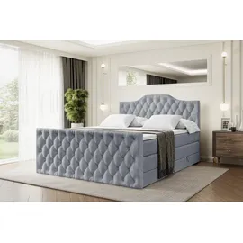 altdecor Boxspringbett Grau, Holzwerkstoff, Höhe ca. 20 cm 140x200 cm, Schlafzimmer, Betten, Boxspringbetten