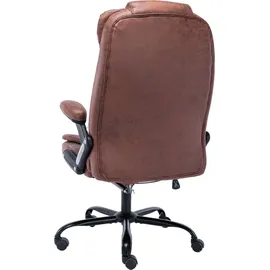 vidaXL Bürostuhl mit Massagefunktion Hellbraun Wildleder-Optik