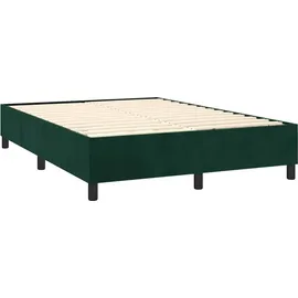 vidaXL Boxspringbett 140 x 200 cm Dunkelgrün