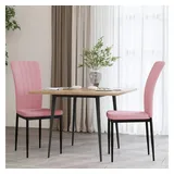 vidaXL Esszimmerstühle 2 Stk. Rosa Samt