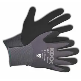 KIXX Flex Handschuhe für die Gartenarbeit - Grau/Schwarz - Größe 10