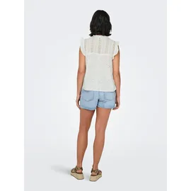 Only Blusenshirt ONLREVA LIFE S/L EMB TOP WVN NOOS Weiß XS