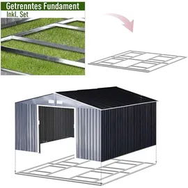 Outsunny Gerätehaus 3,86 x 3,73 m Kohlegrau