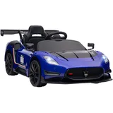 aiyaplay Kinder Elektroauto 12 V Kinderauto mit 2,4G Fernbedienung, Musik, Hupe, Vier stoßdämpfende Räder, Elektrofahrzeug mit Lichten, Stützräder, Sanftstart, 3-5 km/h, für Kinder 3-5 Jahre, Blau