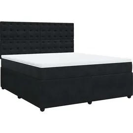 vidaXL Boxspringbett mit Matratze Schwarz 180x200 cm Samt
