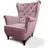 beautysofa Ohrensessel FALCO Chesterfield Textil 82 x 102 x 92 cm Rosa