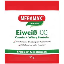 MEGAMAX Eiweiß 100 Erdbeer Pulver 30 g