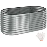 Tectake Hochbeet Flormma, 1257l, verzinkt, 200x100x80cm - silber