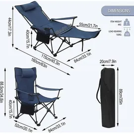 Woltu Campingstuhl WOLTU Blau