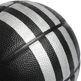 adidas Unisex 3-Stripes Rubber Mini Basketball Black/Silver Metallic, 3