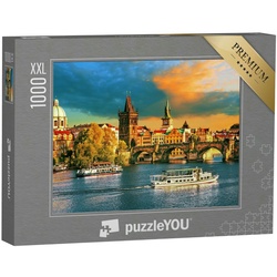 puzzleYOU Puzzle Puzzle 1000 Teile XXL „Prag an der Moldau, Tschechien“, 1000 Puzzleteile, puzzleYOU-Kollektionen Prag, Europa