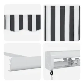 vidaXL Markise Einziehbar Anthrazit und Weiß 3x2,5 m Stoff & Aluminium