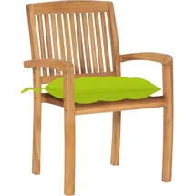 vidaXL Stapelbare Gartenstühle mit Kissen 59 x 95,5 x 26 cm grün 4 St.