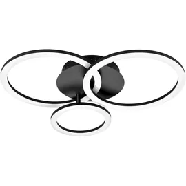 EGLO Connect LED Deckenleuchte Parrapos-Z 54,5 x 44,5 cm Weiß schwarz