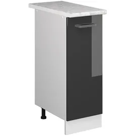 Vicco Apothekerschrank R-Line Anthrazit Hochglanz/Weiß 30 cm AP Marmor