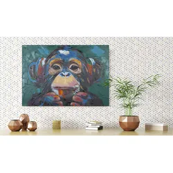 Leinwandbild GILDE "Bild rechteckig Ape mehrfarbig H. 70 cm", bunt (farbe bild(er): mehrfarbig), B:100cm H:70cm T:4cm, Leinwand, Bilder