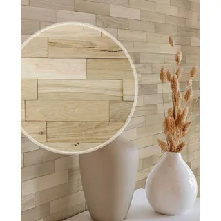 wodewa 200 Wandverkleidung Holz 3D Eiche Natur unbehandelt 1m2 Wandpaneele Moderne Wanddekoration Holzverkleidung Holzwand für Wohnzimmer, Küche, Schlafzimmer