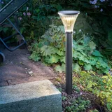 esotec Solar Standleuchte Salerno 60 cm, schwarz wetterfest IP64 outdoor 102528 - Silber