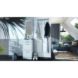 Vladon Garderoben-Set Loret V2 140 x 200 x 23 cm Weiß