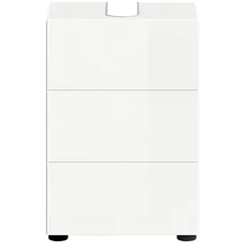 xonox.home Waschbeckenunterschrank Vira 38 x 56 cm Weiß Hochglanz