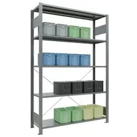 Schulte Lagertechnik Schwerlastregal Stahl 200 x 130 x 40 cm silber 5 Metallböden 150 kg Fachlast